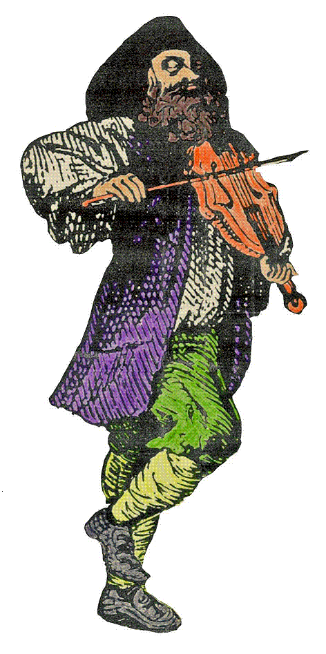 Logo des Kalda-Hofes: Geigenspieler.